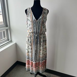 Lucky Brand Border Print Maxi Dress Size M